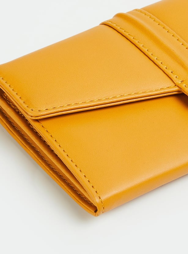 Women Solid Flap Wallet