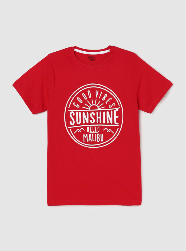 Boys Pure Cotton Graphic Printed Knit T-shirt