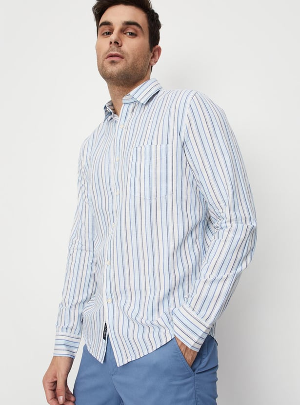 Men Striped Slim Fit Shirt