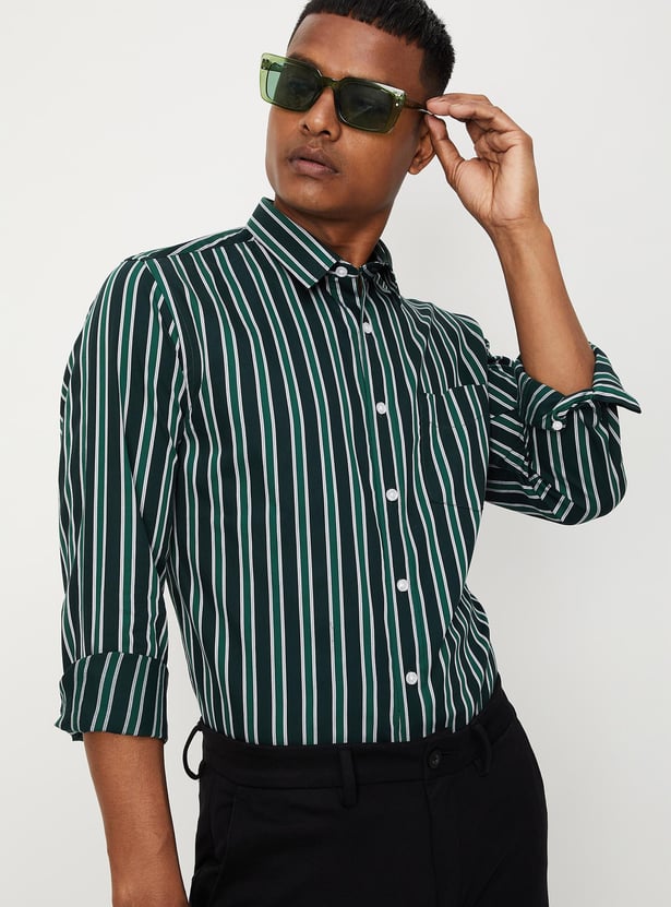 Men Striped Slim Fit Shirt