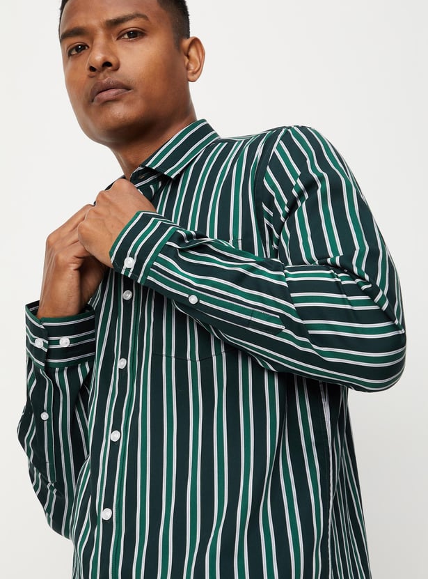 Men Striped Slim Fit Shirt