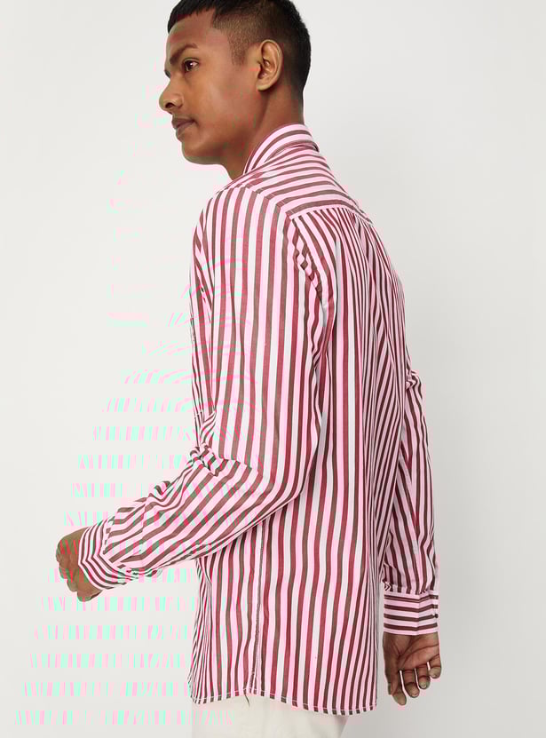 Men Striped Slim Fit Smart Casual Shirt