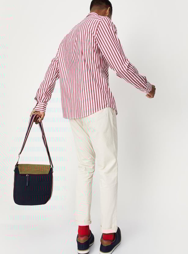 Men Striped Slim Fit Smart Casual Shirt