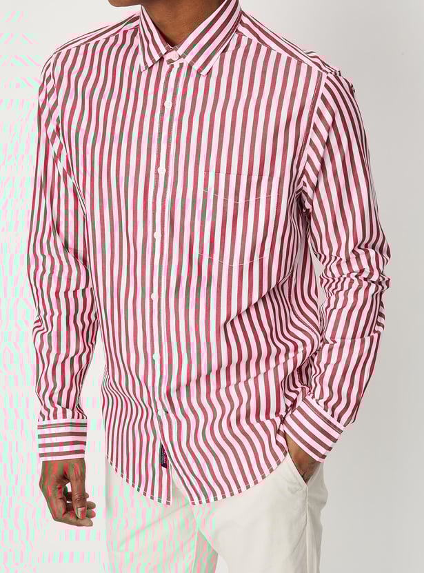 Men Striped Slim Fit Smart Casual Shirt