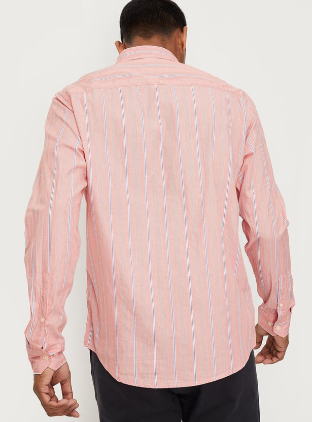 Men Striped Slim Fit Smart Casual Shirt