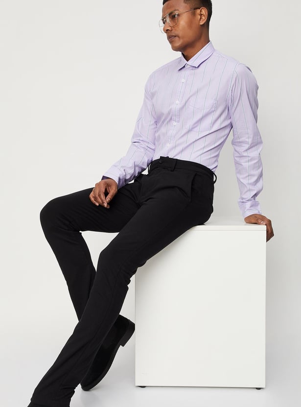 Men Striped Slim Fit Smart Casual Shirt