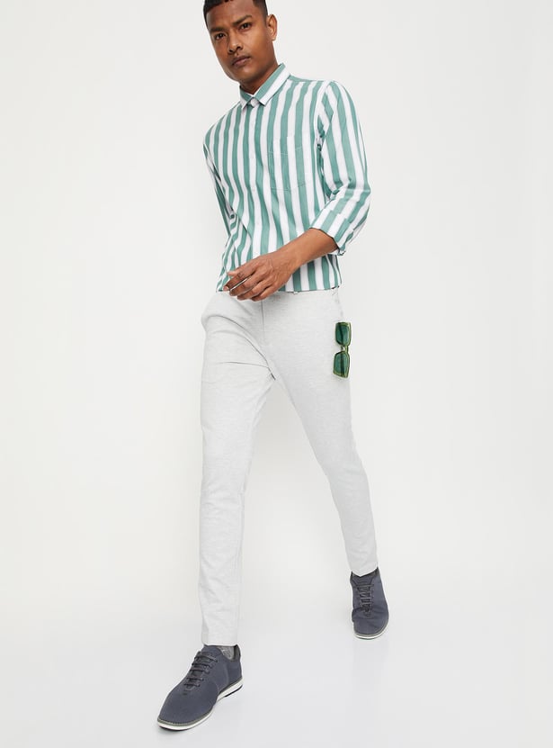 Men Striped Slim Fit Smart Casual Shirt