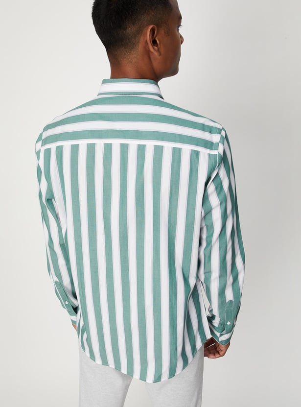 Men Striped Slim Fit Smart Casual Shirt