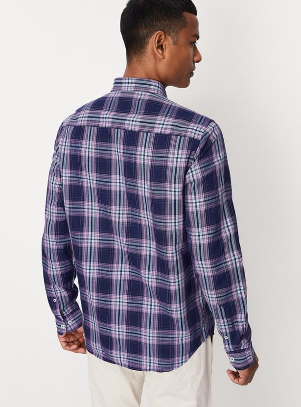 Men Checked Slim Fit Shirt