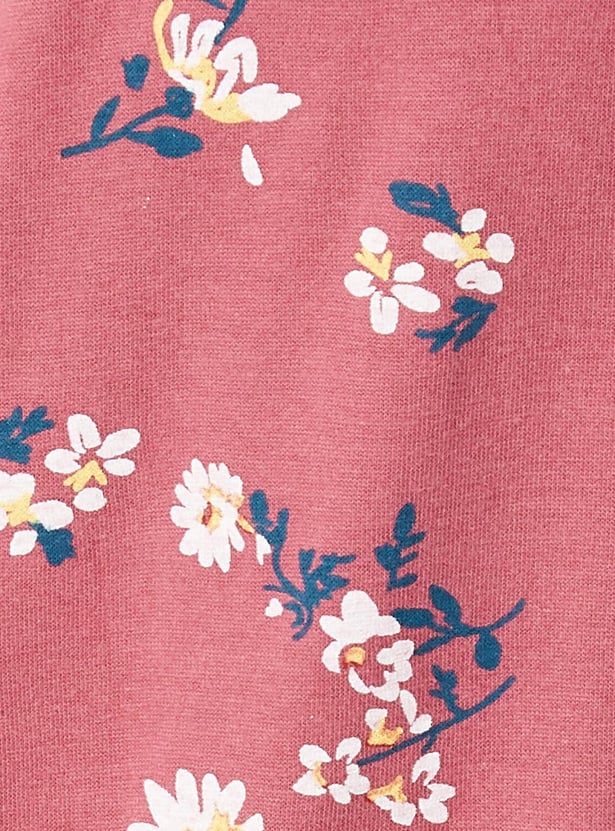 Women Floral Printed Raglan Sleeves Top