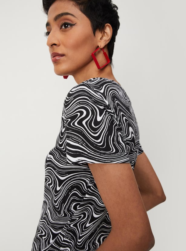 Women Printed Round Neck T-shirt
