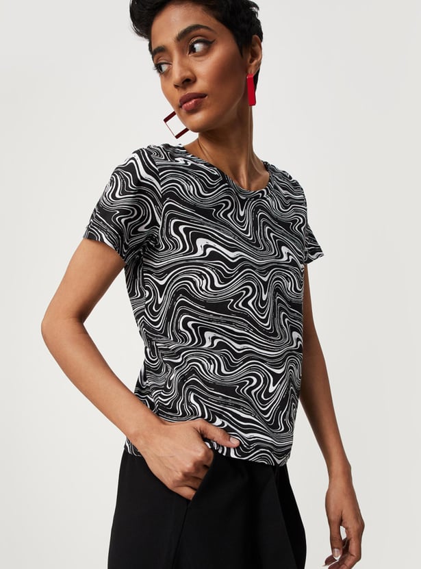 Women Printed Round Neck T-shirt