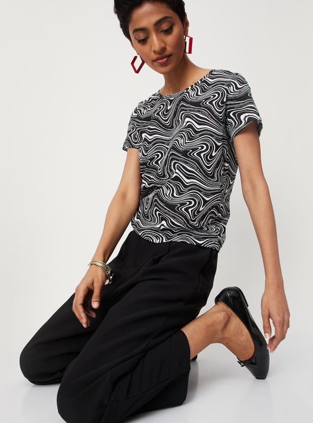 Women Printed Round Neck T-shirt