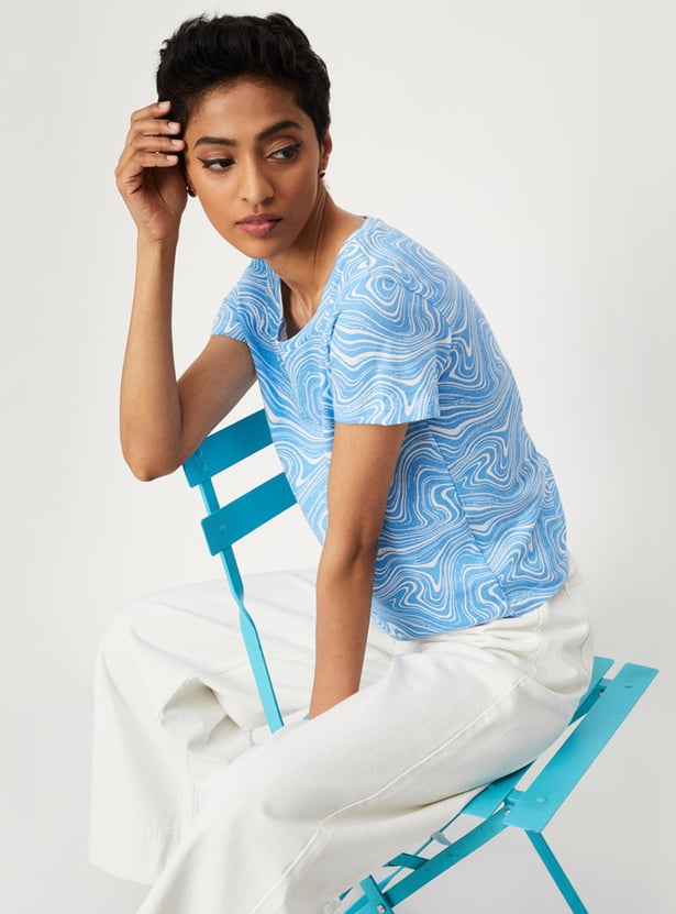 Women Printed Round Neck T-shirt