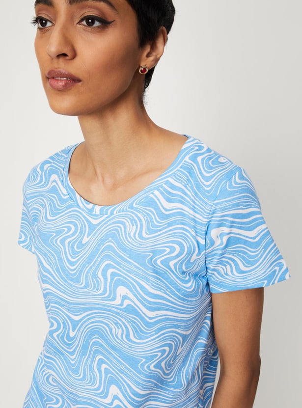 Women Printed Round Neck T-shirt