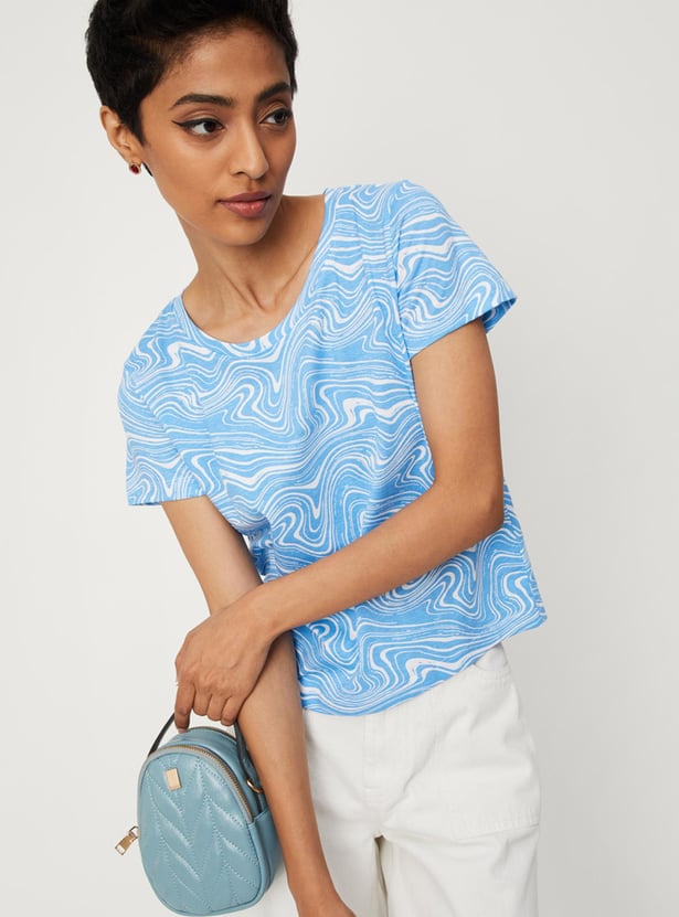 Women Printed Round Neck T-shirt