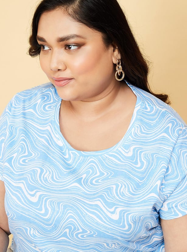 Women Printed Round Neck T-shirt