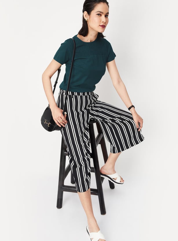 Women Smocked Yoke Top