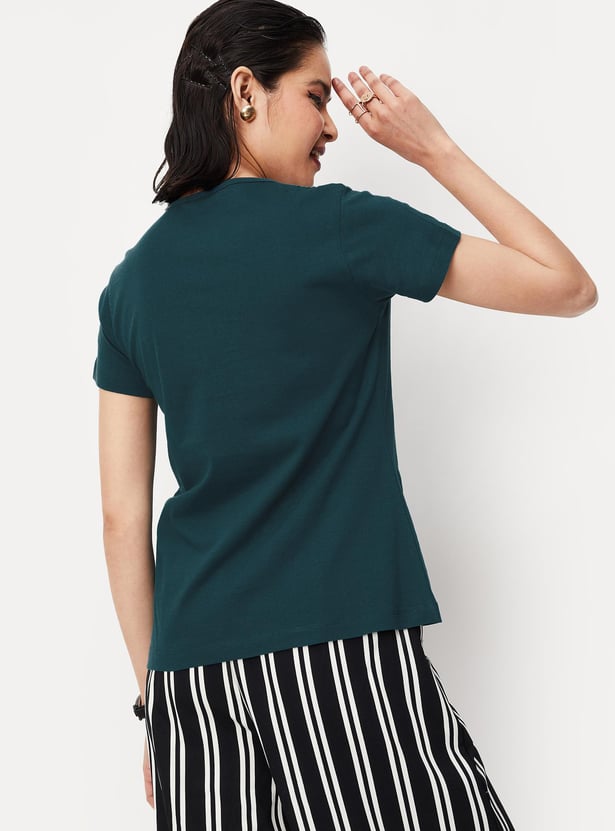 Women Smocked Yoke Top