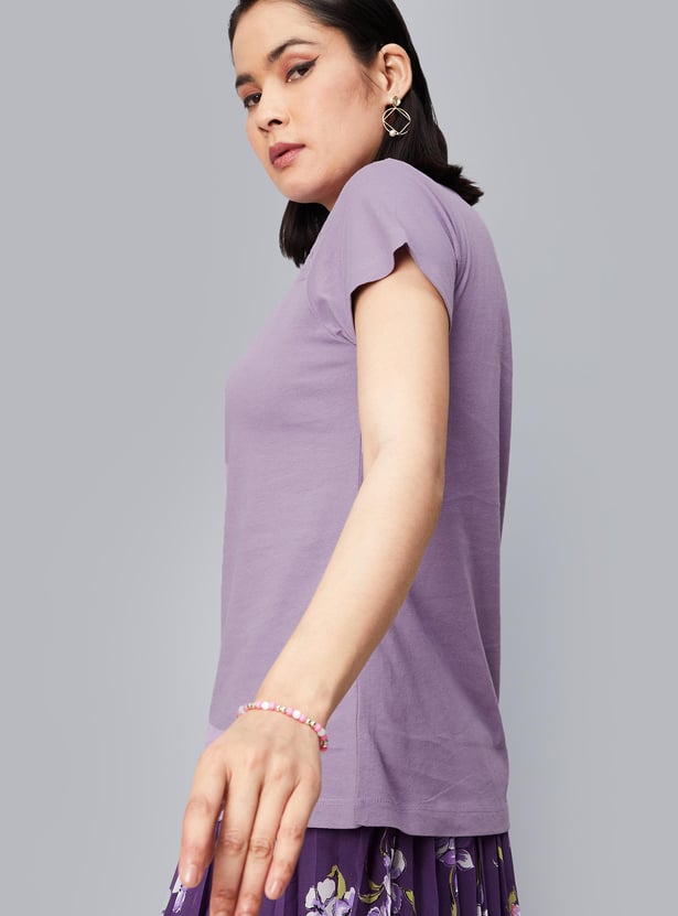 Women Smocked Yoke Top