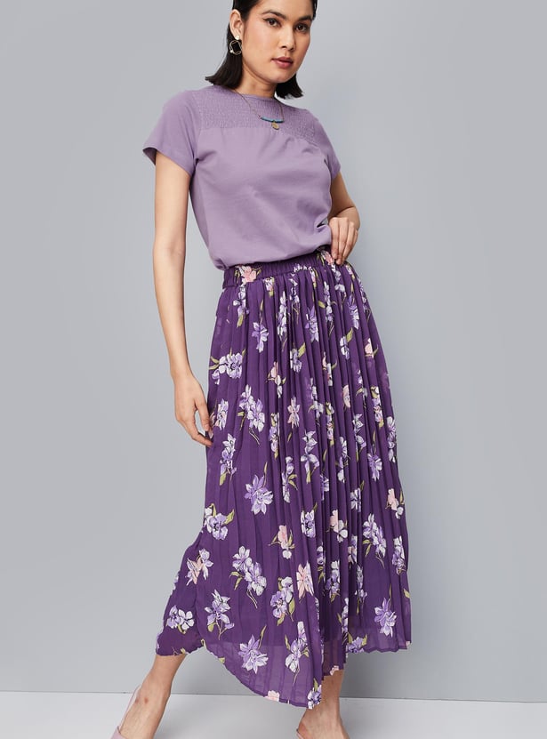 Women Smocked Yoke Top