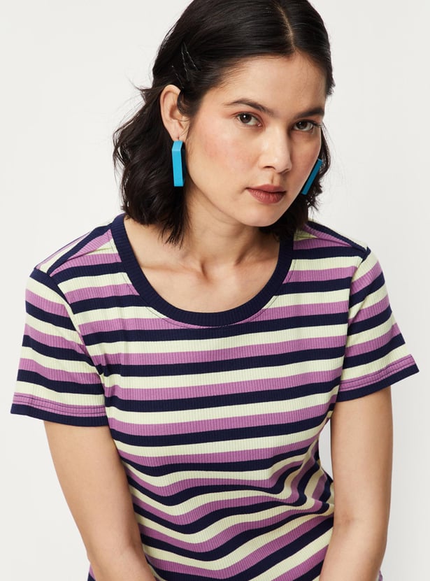 Women Striper Knit T-shirt