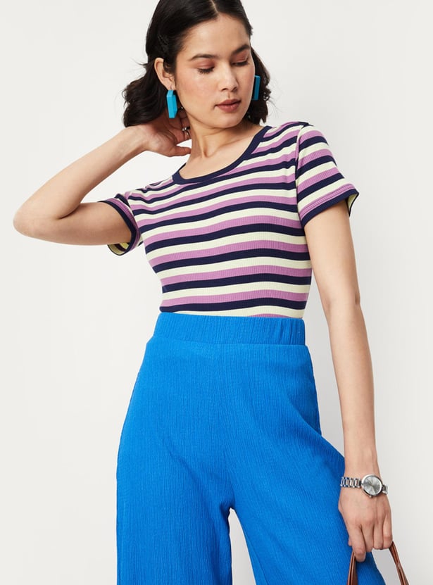 Women Striper Knit T-shirt