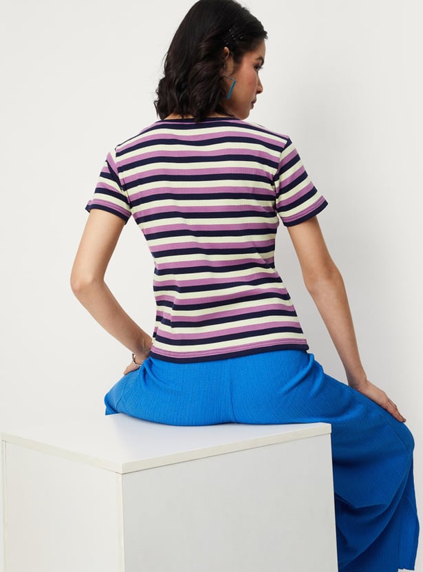 Women Striper Knit T-shirt