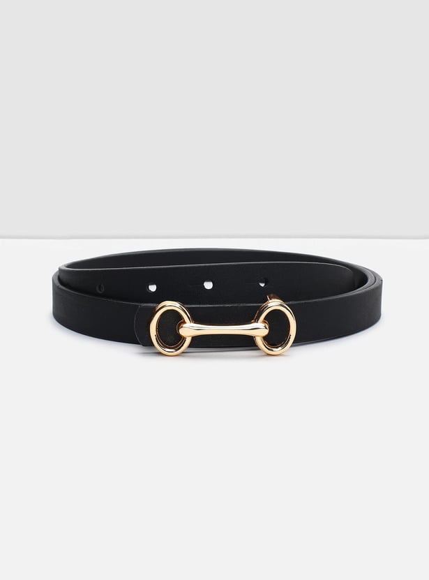 Women Solid Belt with Decorative Buckle