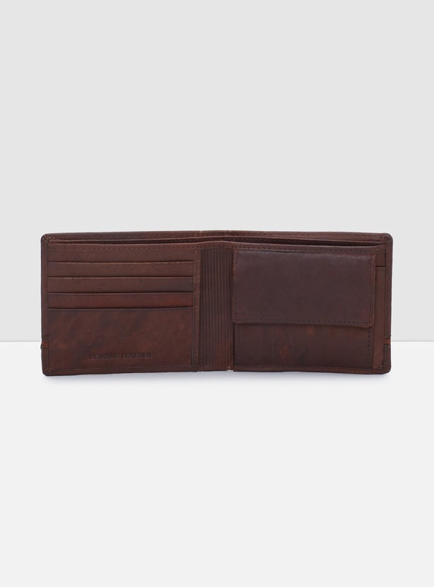 Men Piping Bi-Fold Leather Wallet