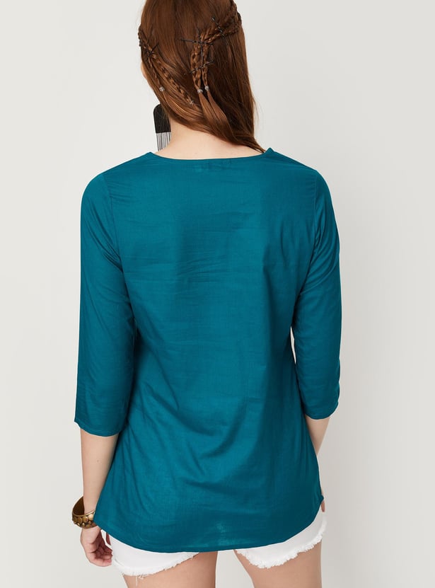 Women Schiffli Straight Kurti