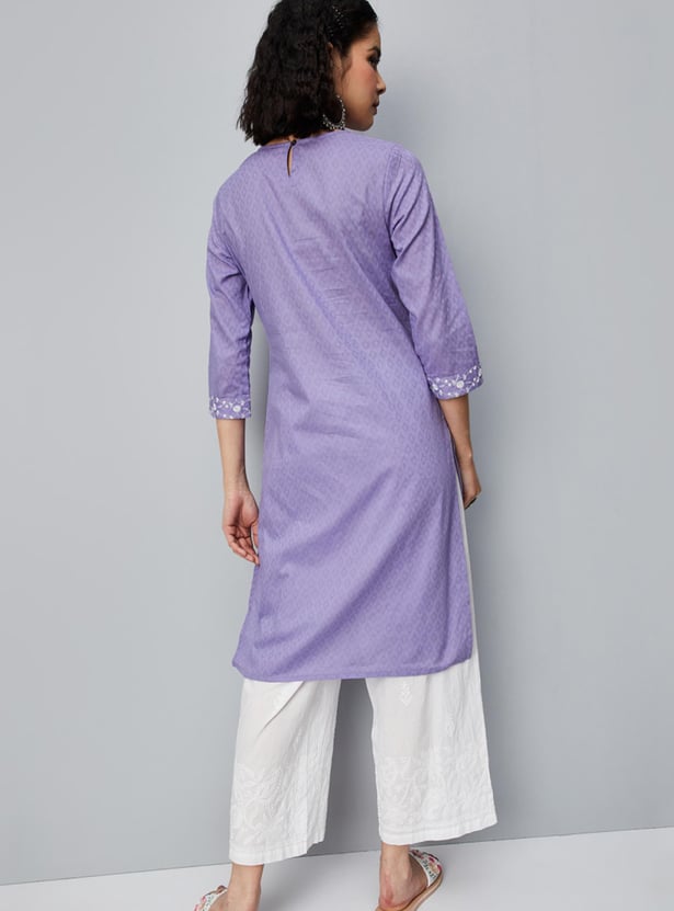 Women Embroidered Straight Kurta