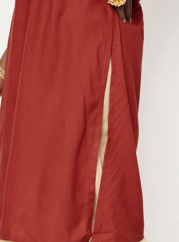 Women Embroidered Straight Kurta