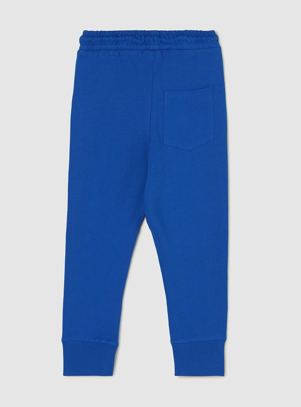 Boys Typographic Printed Full-Length Joggers