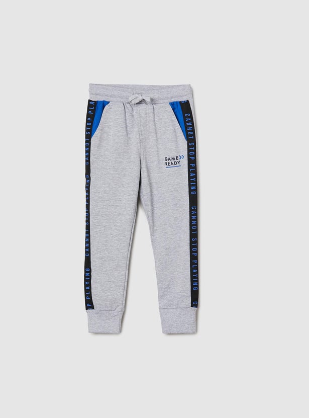 Boys Full-Length Joggers with Side Taping
