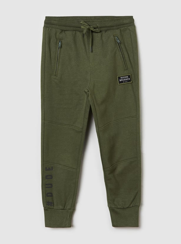 Boys Solid Drawstring Joggers