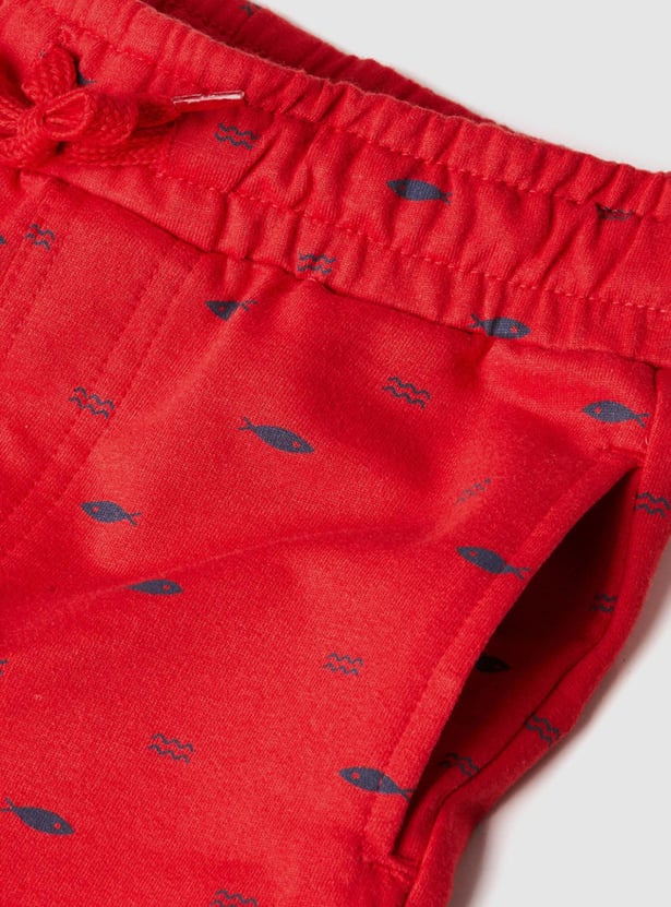 Boys Printed Shorts with Cargo Pocket