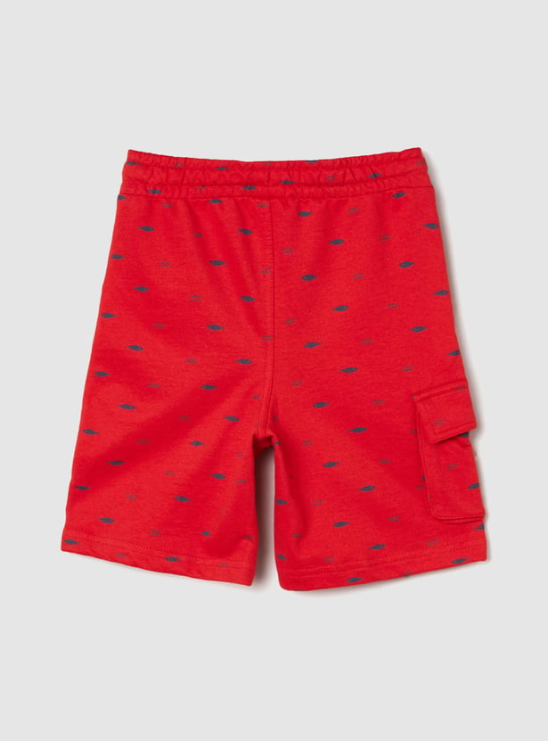 Boys Printed Shorts with Cargo Pocket