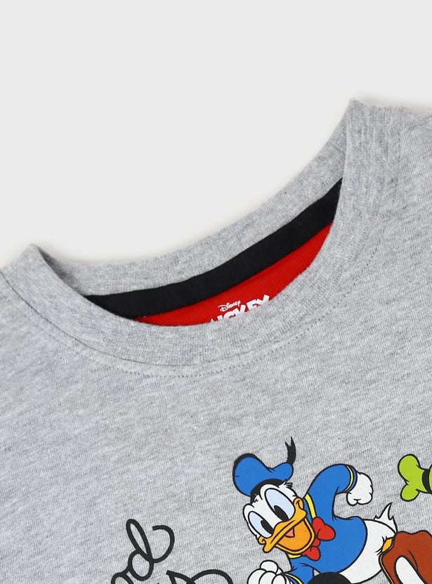 Boys Mickey & Friends Printed Cotton T-shirt