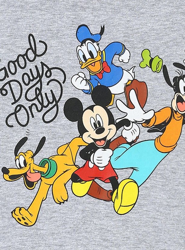 Boys Mickey & Friends Printed Cotton T-shirt