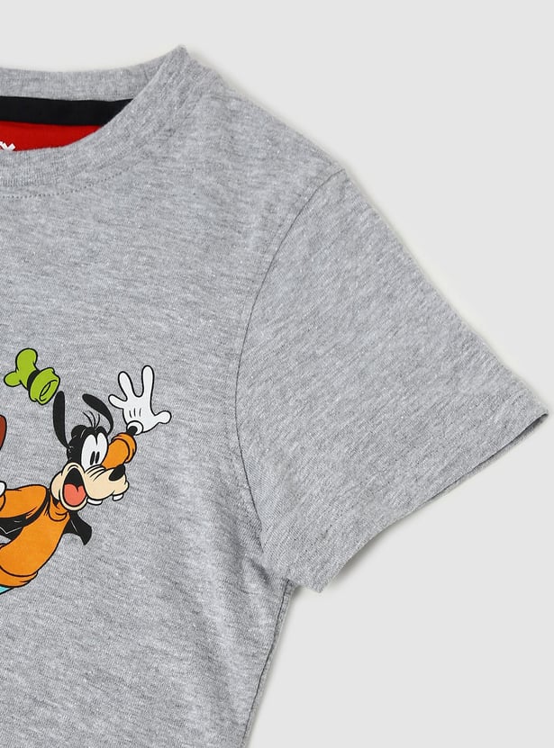 Boys Mickey & Friends Printed Cotton T-shirt