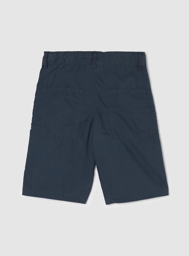 Boys Solid Woven Bermuda Shorts