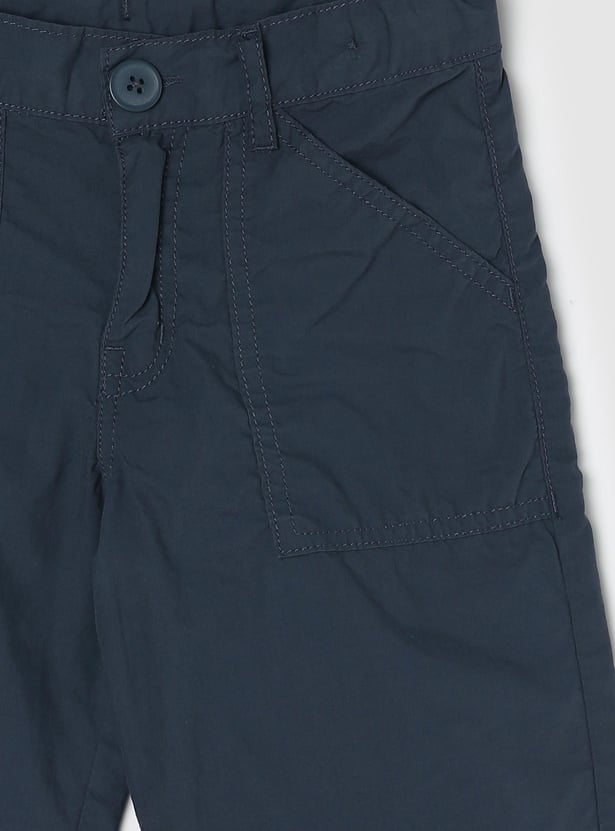 Boys Solid Woven Bermuda Shorts