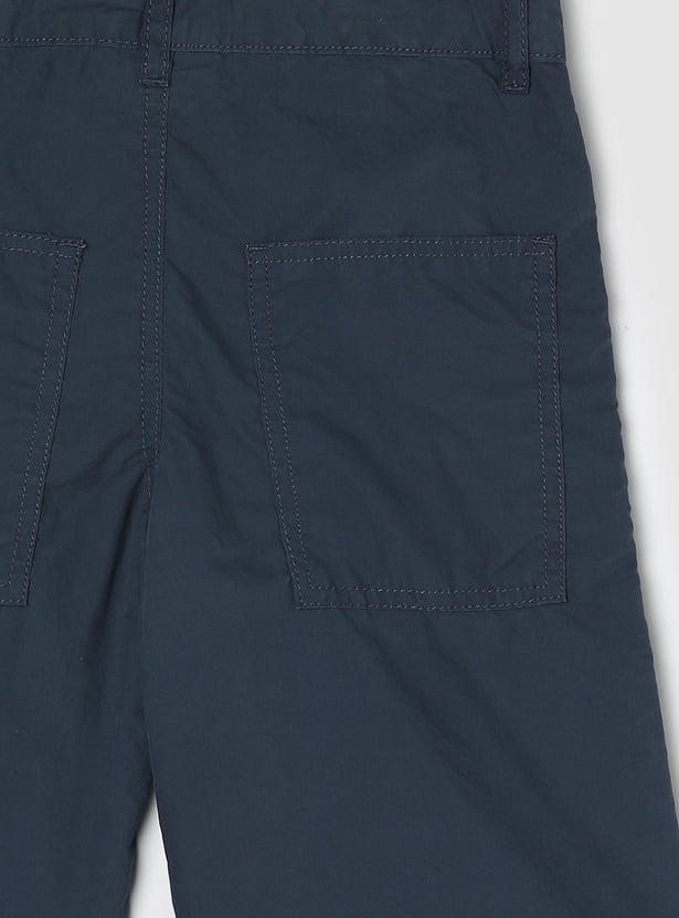 Boys Solid Woven Bermuda Shorts