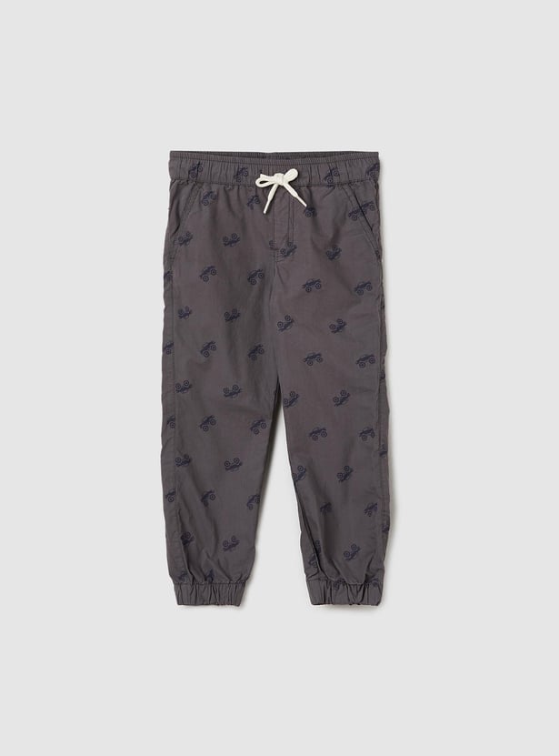 Boys Printed Cotton Joggers