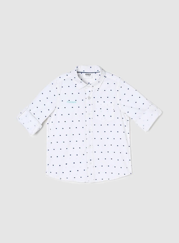 Boys Printed Cotton Casual Shirt