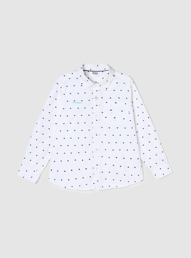 Boys Printed Cotton Casual Shirt