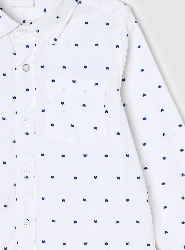Boys Printed Cotton Casual Shirt