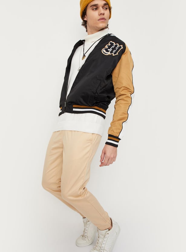 Men Colourblock Lightweight Bomber Jacket