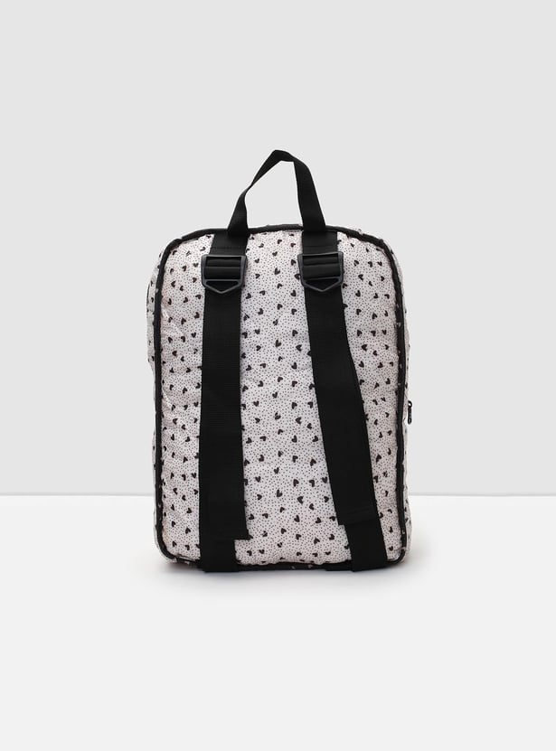 Girls Heart Printed Rectangular Backpack